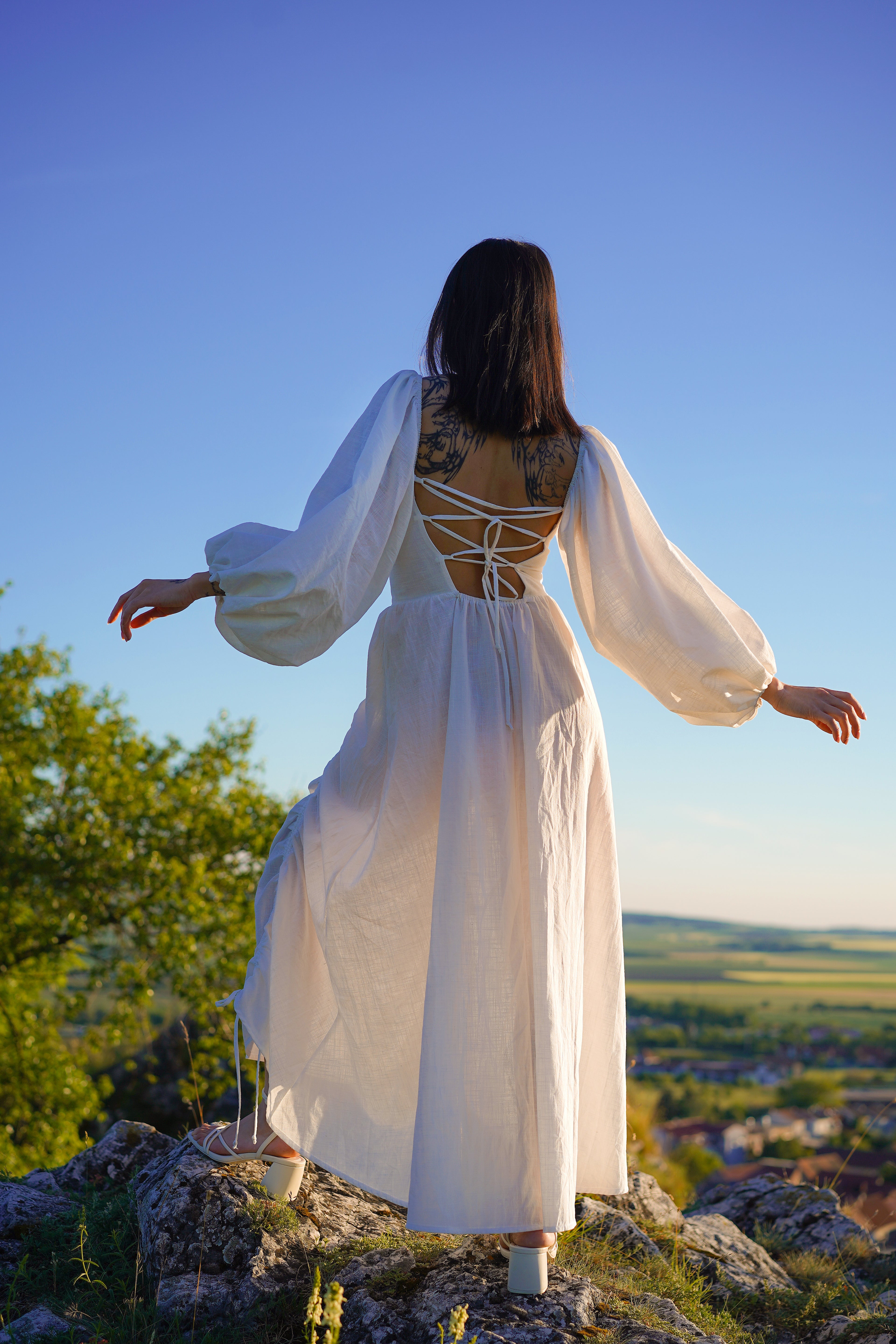 Rose Linen Dress
