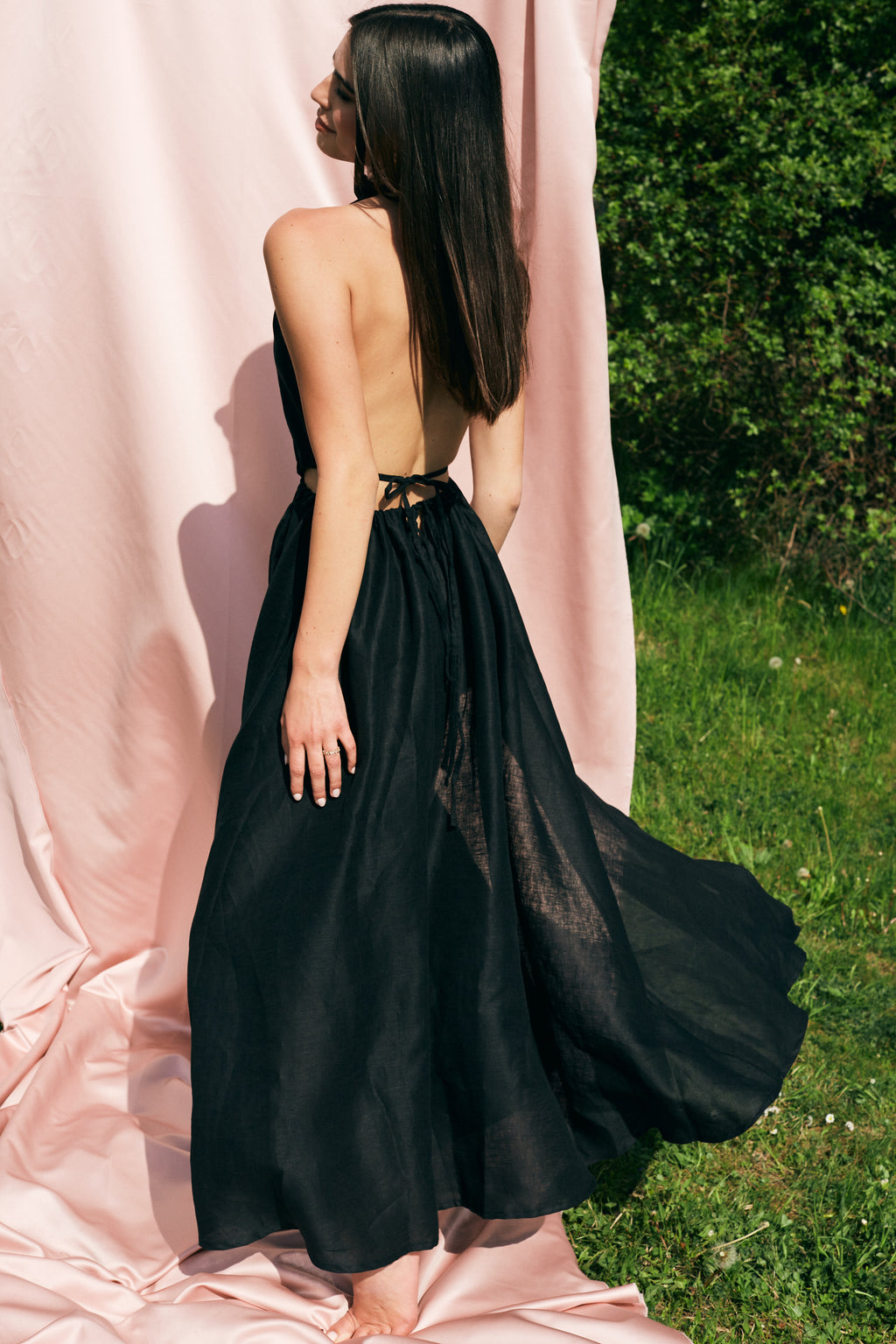 Linen Maxi Dress with Slit