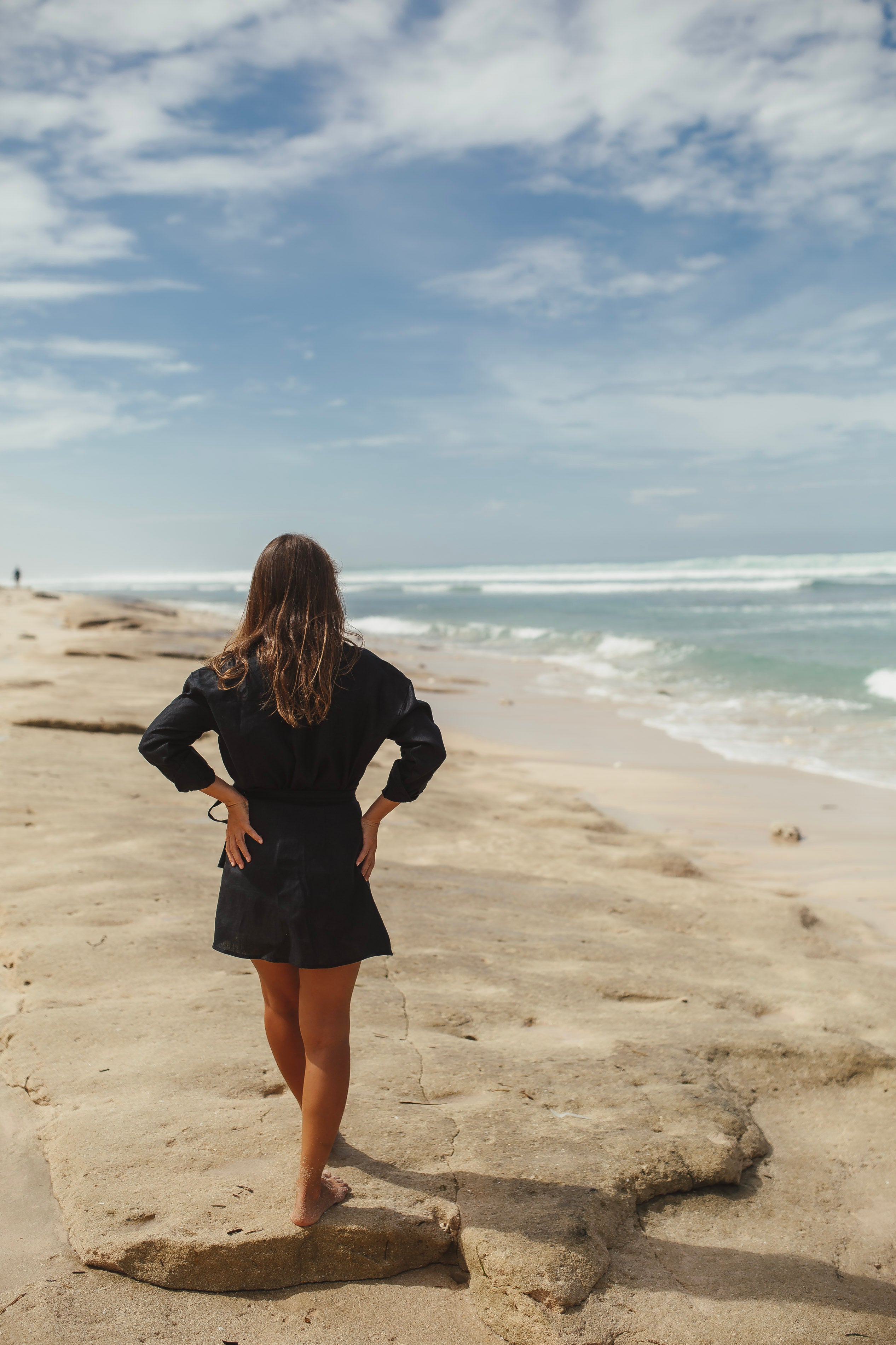 Black Linen mini Skirt