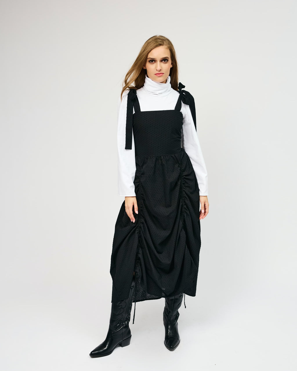 Lace-Up Dress with Bows