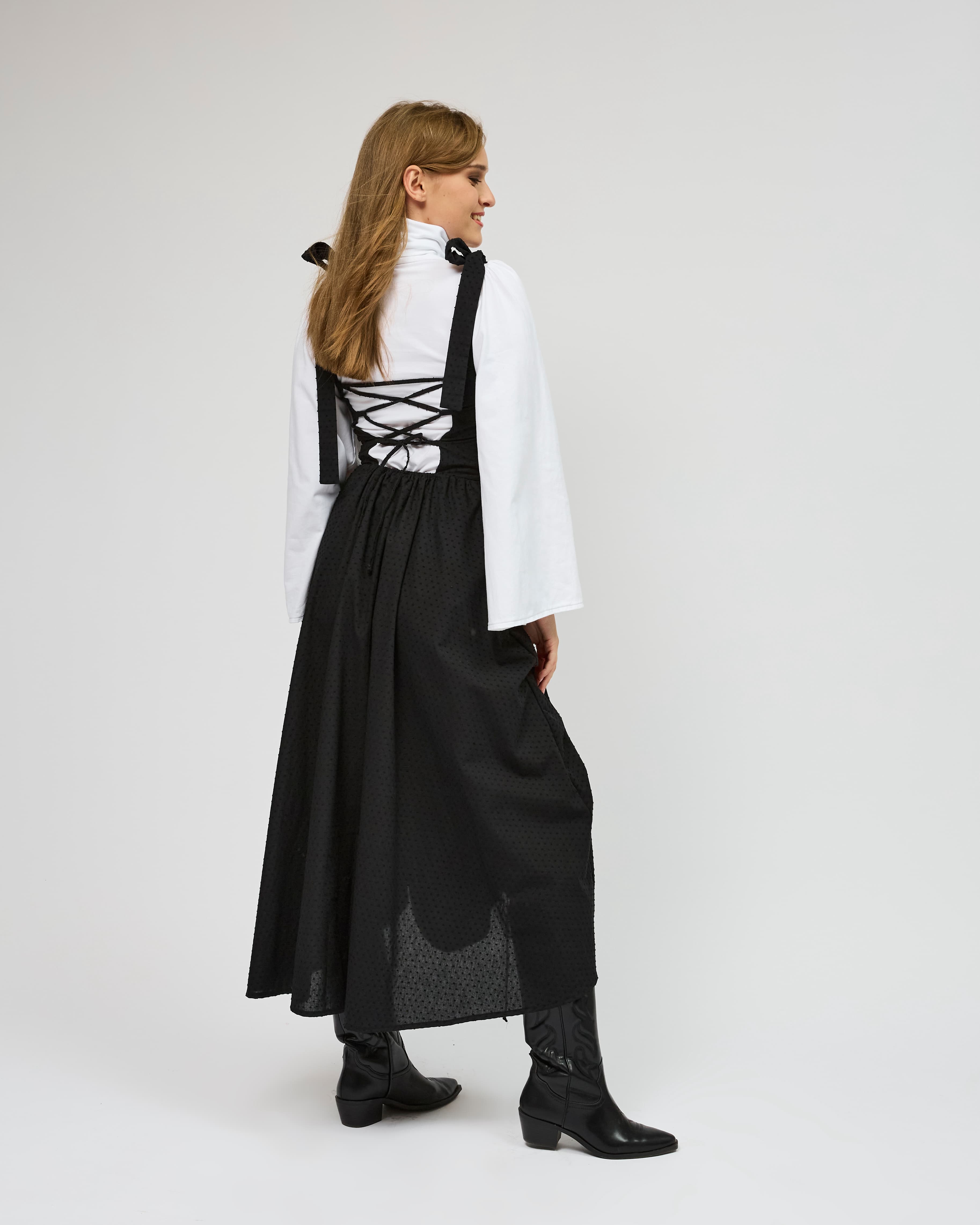 Lace-Up Dress with Bows