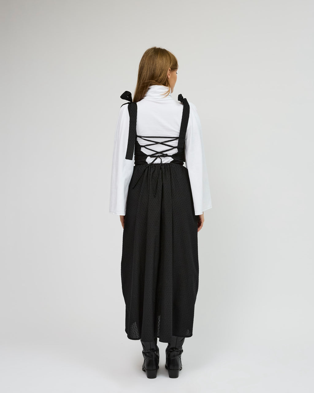 Lace-Up Dress with Bows